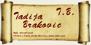 Tadija Braković vizit kartica